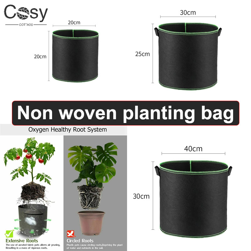 Plant Nursery Grow Bags Fabric 5 Gallon - Vegetable/flower/plant Grow Bags 2/5/10 Gallons Thickened