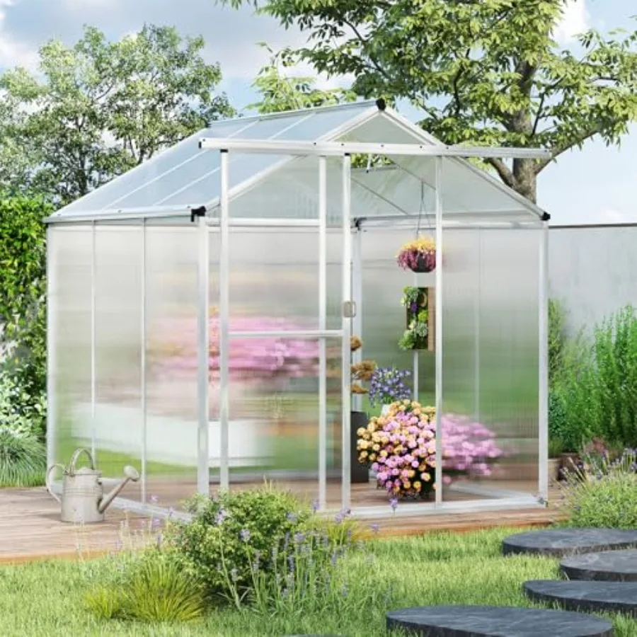 Polycarbonate Greenhouse Aluminum Frame - Greenhouse for outdoor garden, backyard, patio,