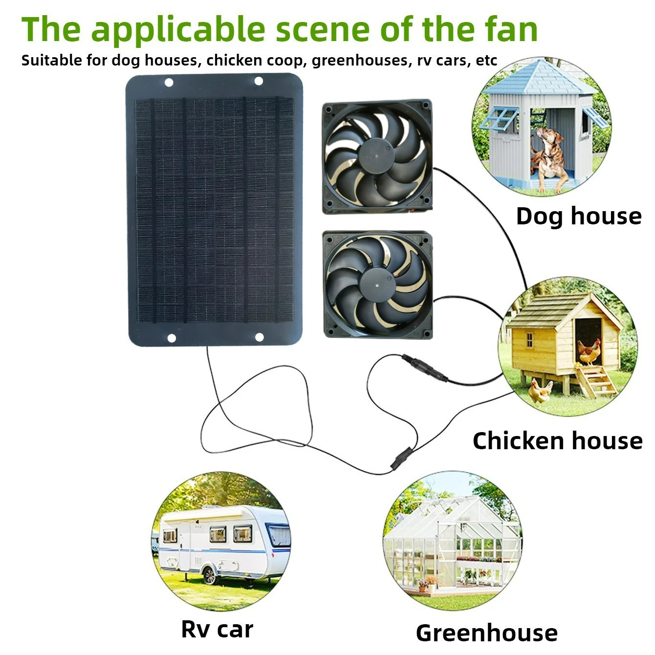 Outdoor 10W Solar Double Exhau - огляд і ціна Greenhouse Circulation Fan Waterproof