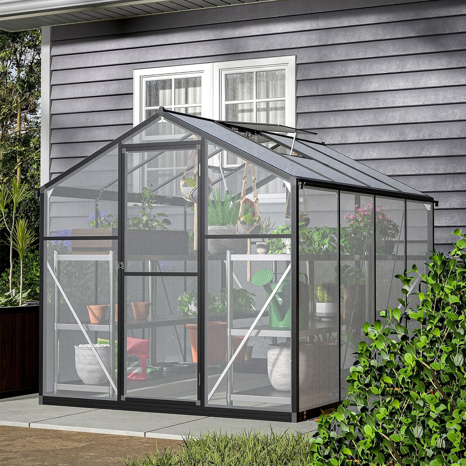 Walk-in Greenhouse UV-Coated P - огляд і ціна Polycarbonate Greenhouse Aluminum Frame