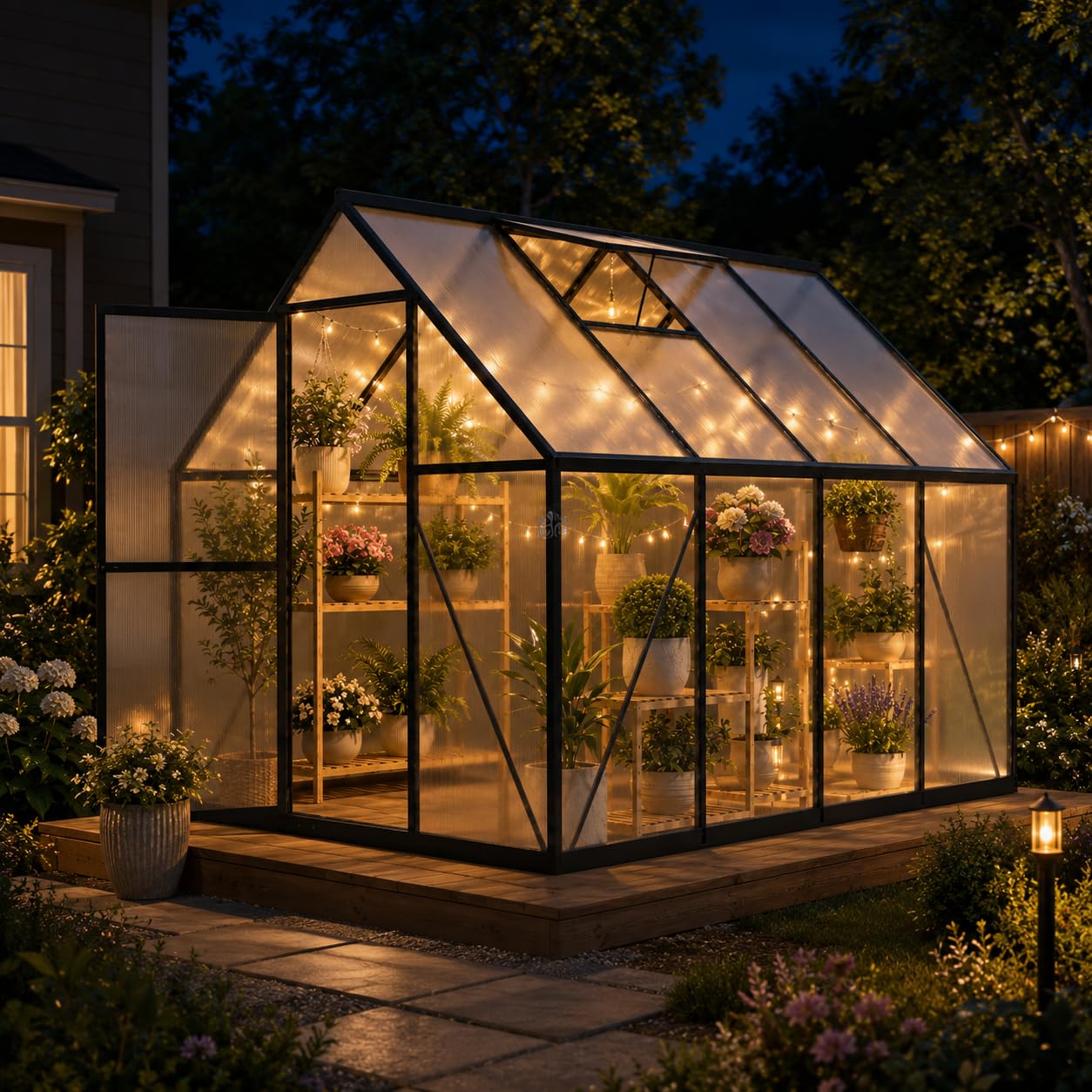 6x4 FT Small Polycarbonate Gre - огляд і ціна Polycarbonate Greenhouse Aluminum Frame