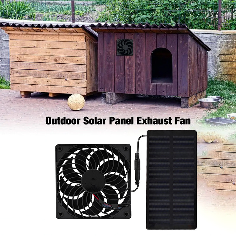 Solar Powered 12cm Exhaust Ven - огляд і ціна Greenhouse Circulation Fan Waterproof