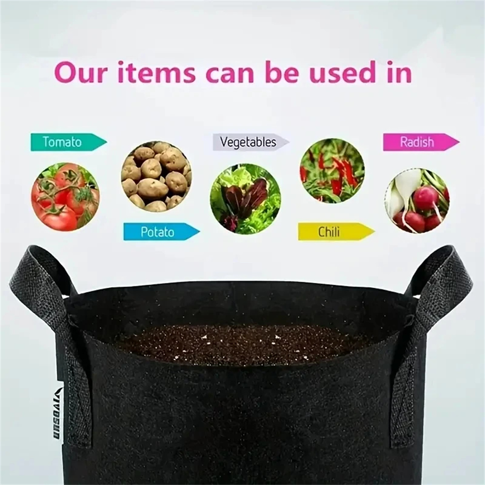 Vegetable/Flower/Plant Grow Ba - огляд і ціна Plant Nursery Grow Bags Fabric 5 Gallon