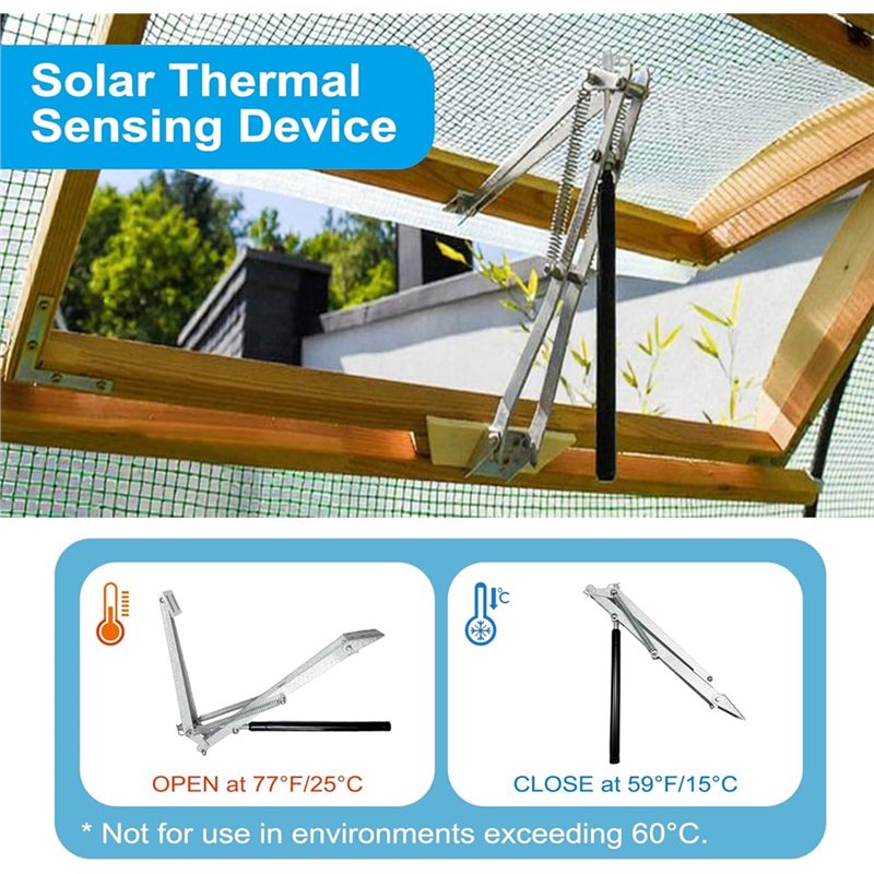 AEE4-2PCS Greenhouse Window Op - огляд і ціна Automatic Greenhouse Roof Vent Opener Solar