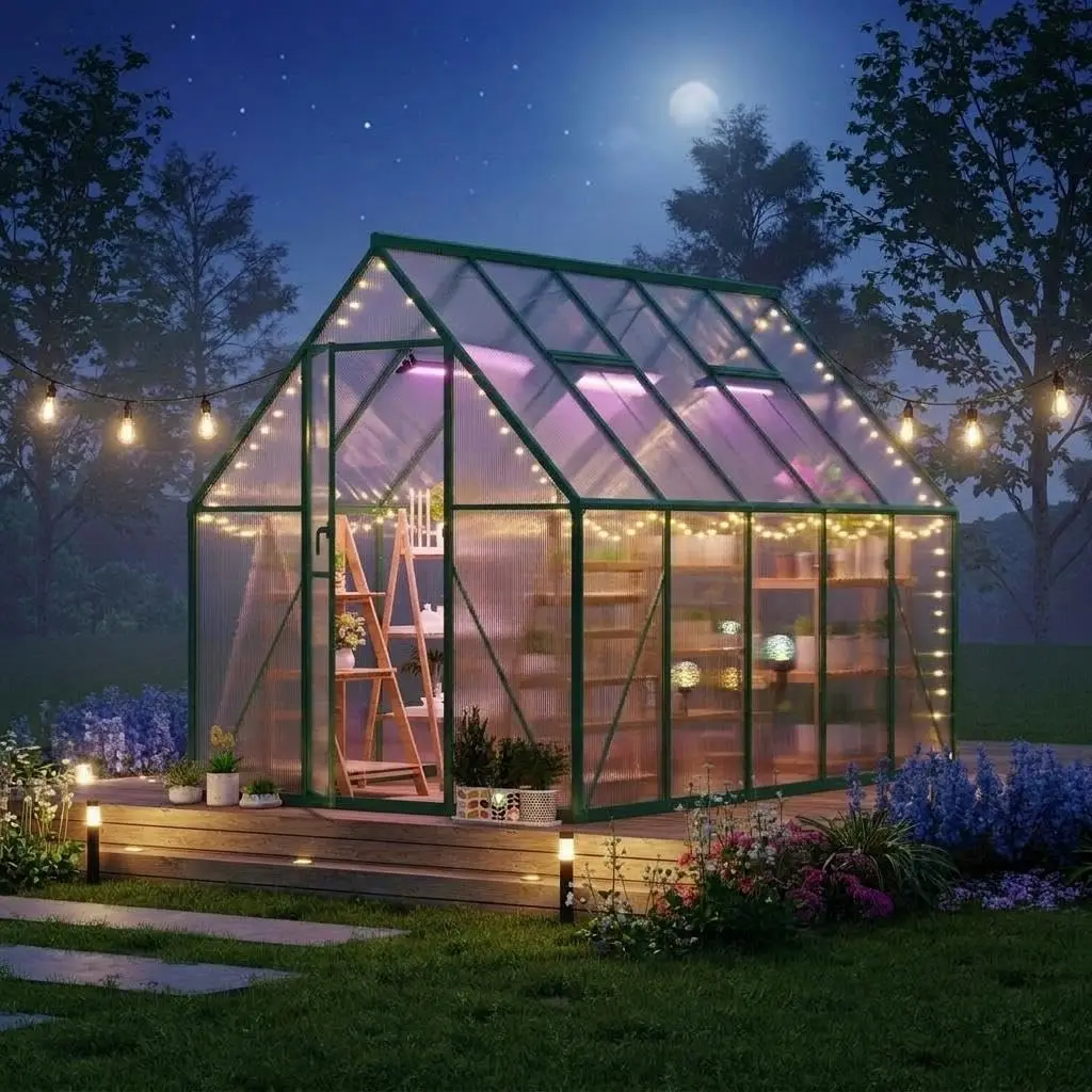 6x9 ft Polycarbonate Greenhous - огляд і ціна Polycarbonate Greenhouse Aluminum Frame