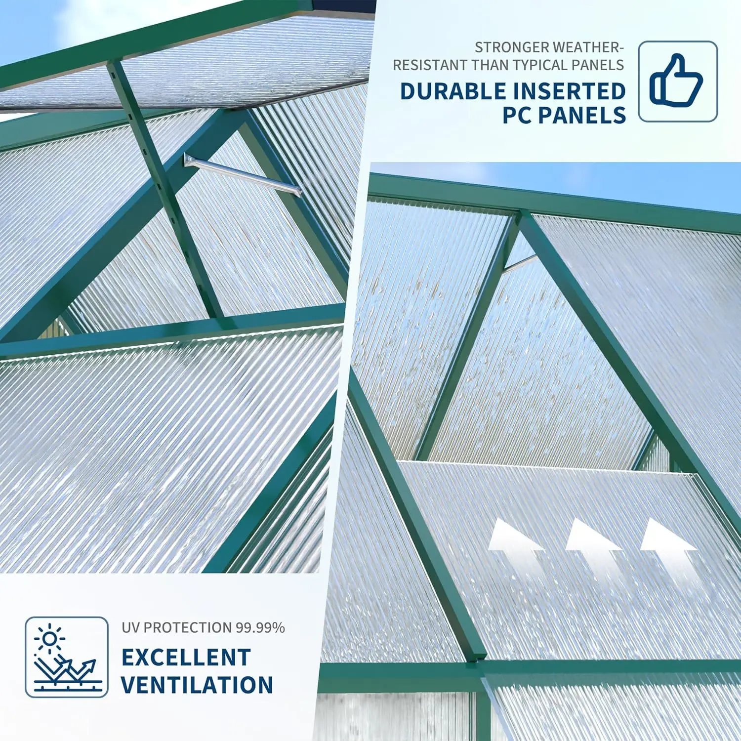 6x9 ft Polycarbonate Greenhous - огляд і ціна Polycarbonate Greenhouse Aluminum Frame
