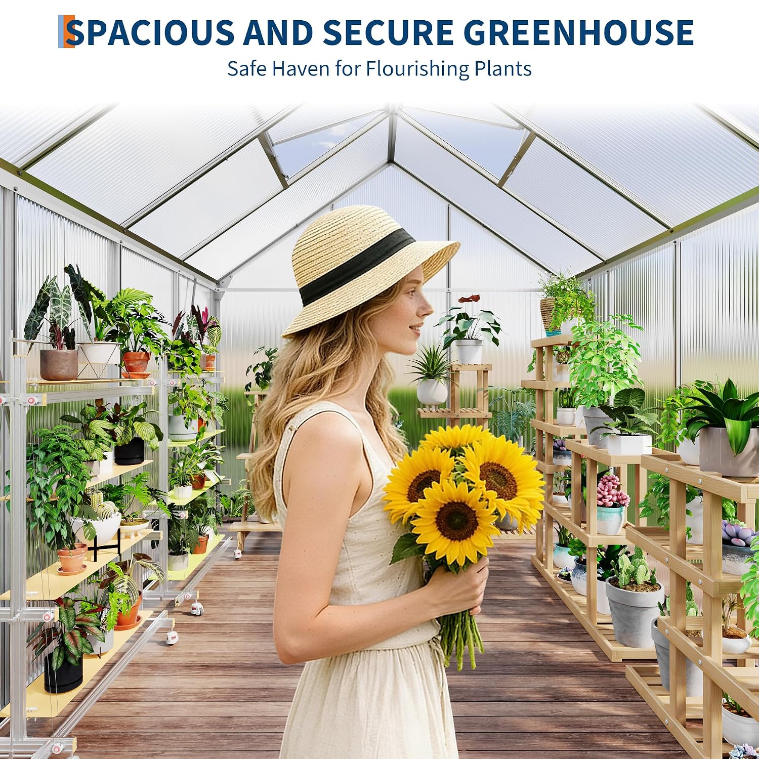 6 x 8 ft Polycarbonate Greenho - огляд і ціна Polycarbonate Greenhouse Aluminum Frame