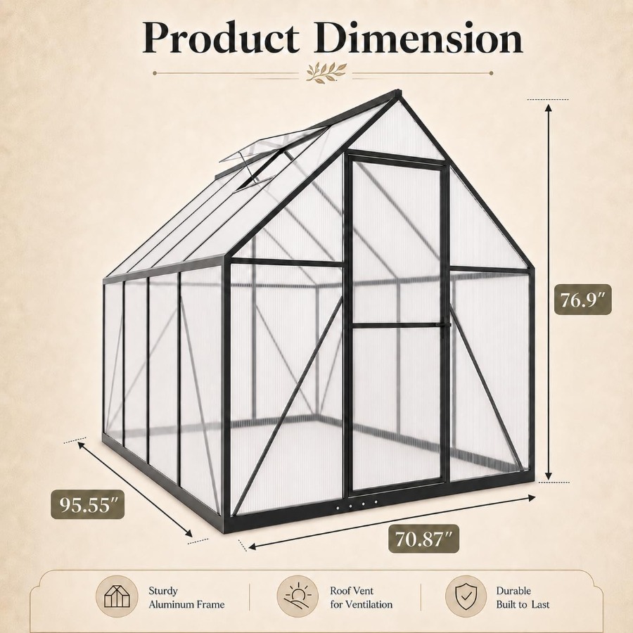 Outdoor Polycarbonate Greenhou - огляд і ціна Polycarbonate Greenhouse Aluminum Frame