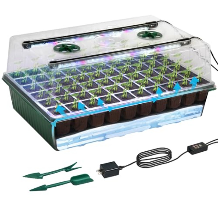 Seed Starter Tray with Grow Li - огляд і ціна Seed Starter Tray Kit With Grow Light