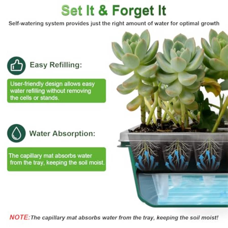 Seed Starter Tray with Grow Li - огляд і ціна Seed Starter Tray Kit With Grow Light