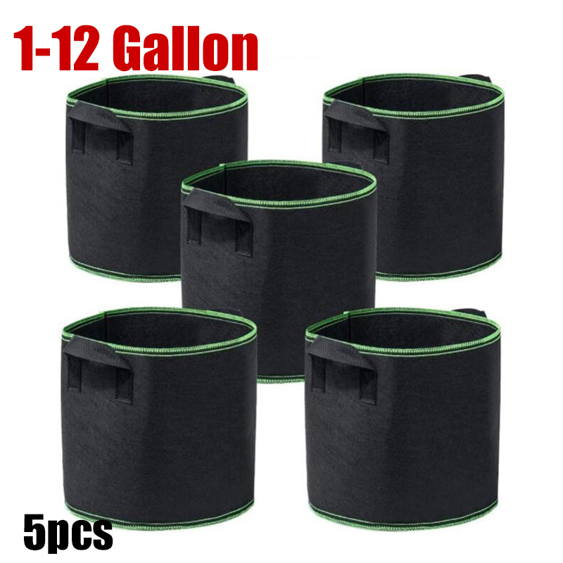 1 3 5 10 Gallon Fabric Plant G - огляд і ціна Plant Nursery Grow Bags Fabric 5 Gallon