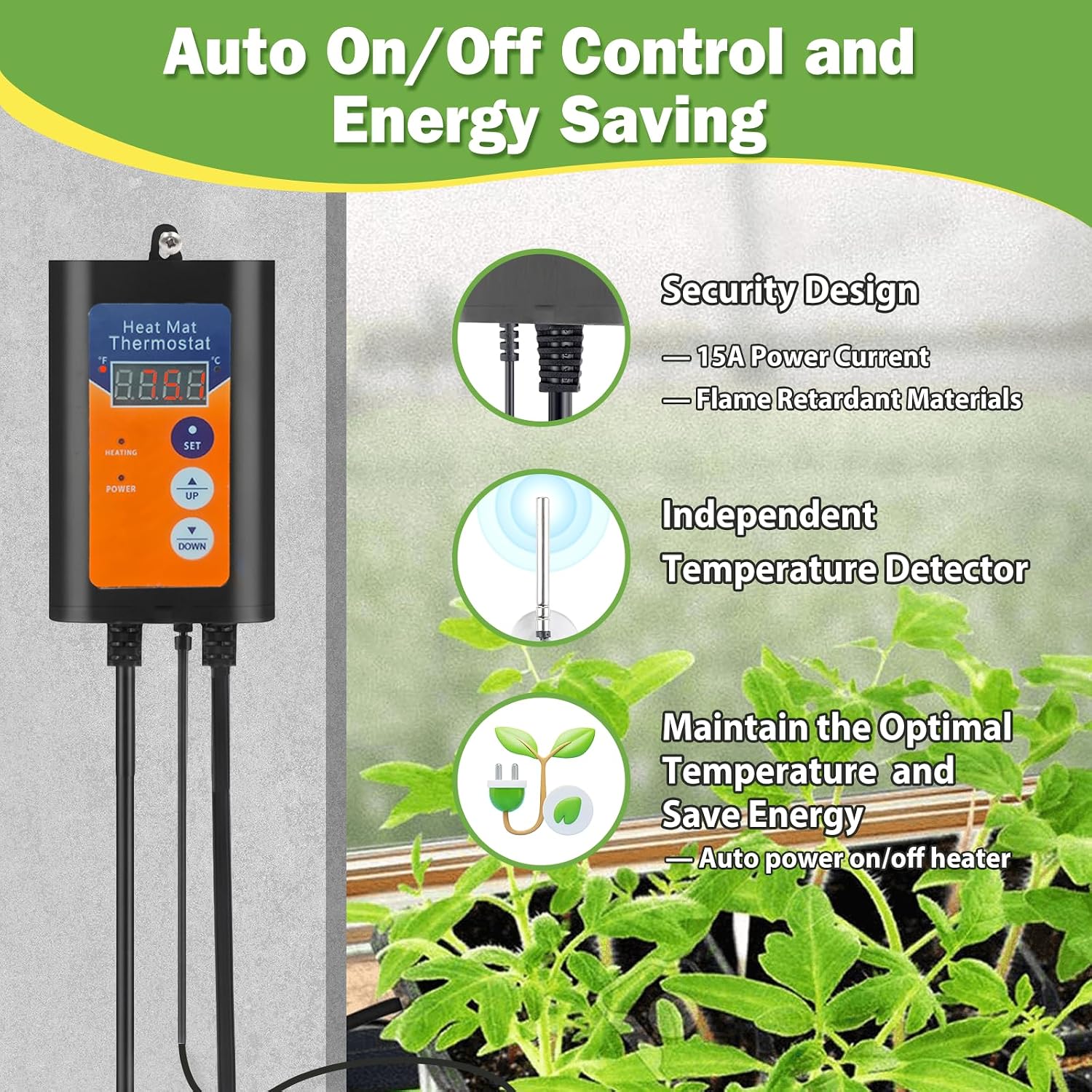 Thermostat-Controlled Electric - огляд і ціна Greenhouse Heater Electric Digital Thermostat